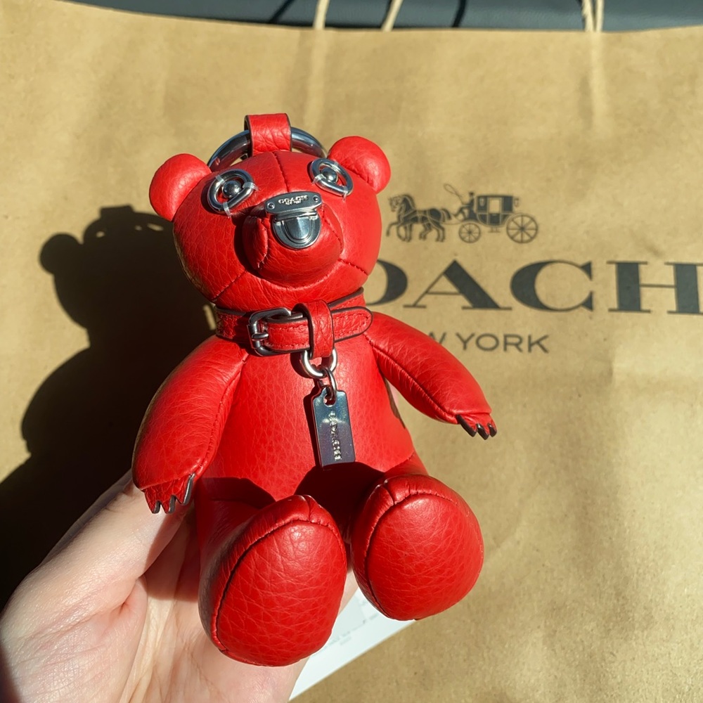 ‼️SOLD‼️Coach Bear Bag Charm (Red)